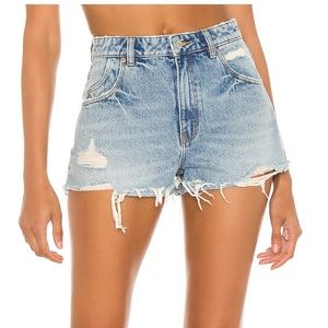 Rolla’s high rise slim denim shorts